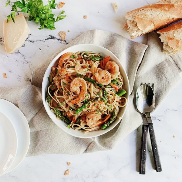 Shrimp & Asparagus Pasta
